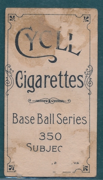 1909-1911 T206 Tannehill, Jesse, Cycle Cigarettes 