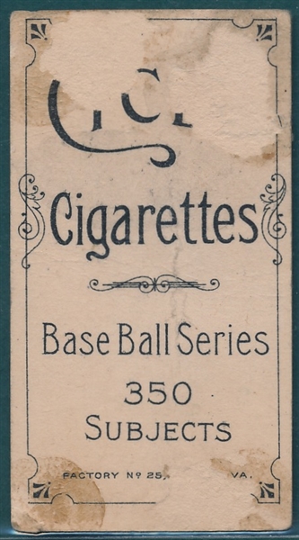 1909-1911 T206 Krause, Pitching, Cycle Cigarettes 