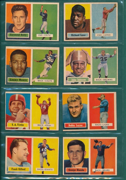 1957 Topps Football Near Set (151/154) W/ Ray Berry, Rookie