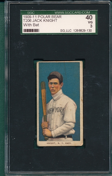 1909-1911 T206 Knight, Bat, Polar Bear SGC 40