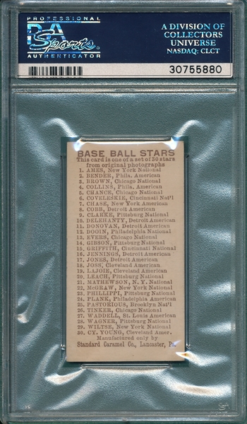 1910 E93 Waddell Standard Caramel CO. PSA 5