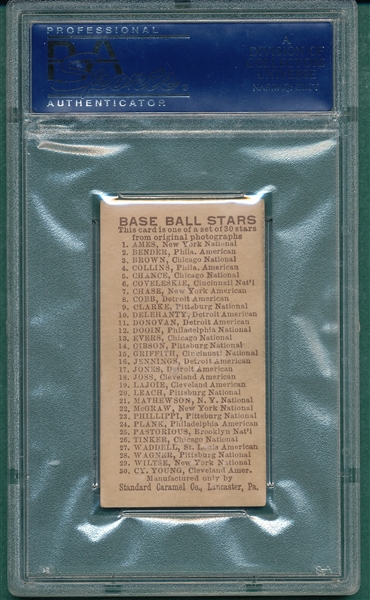 1910 E93 Delehanty, Jim, Standard Caramel CO. PSA 5