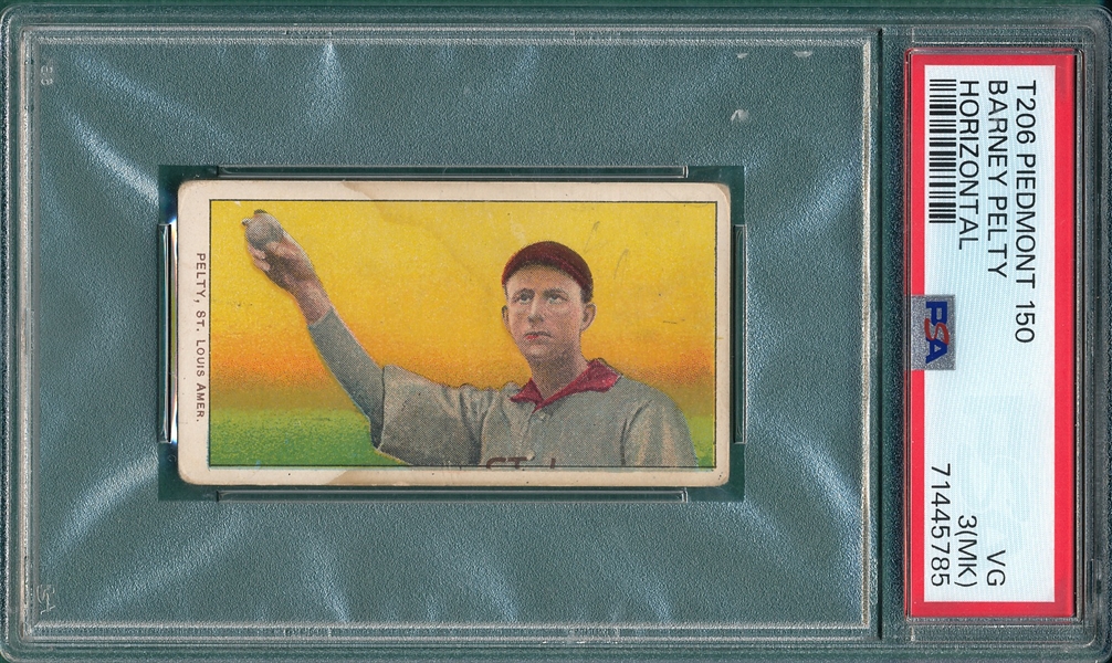 1909-1911 T206 Pelty Piedmont Cigarettes PSA 3 (MK) *Horizontal*