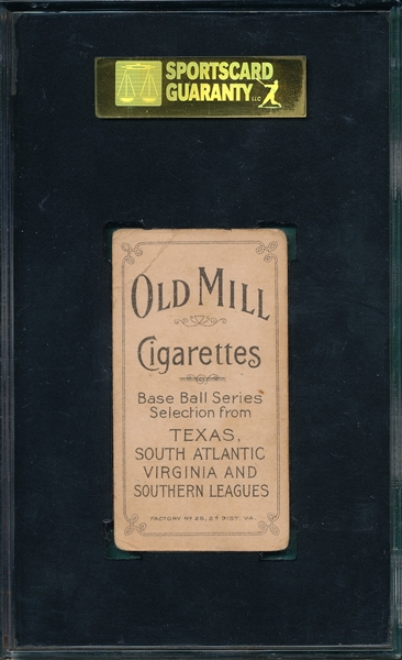 1909-1911 T206 Rockenfeld Old Mill Cigarettes SGC 30 *Southern League*