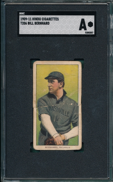 1909-1911 T206 Bernhard Hindu Cigarettes SGC Authentic *Southern League*