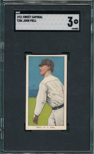 1909-1911 T206 Frill Sweet Caporal Cigarettes SGC 3