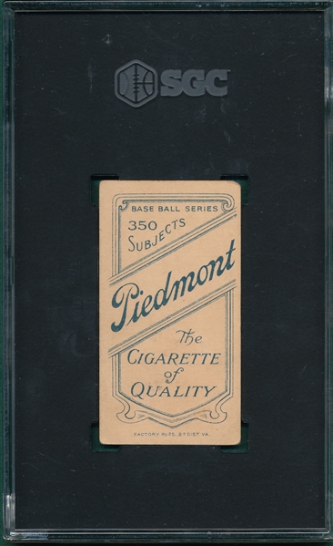 1909-1911 T206 Lundgren, Kansas City, Piedmont Cigarettes SGC 2.5