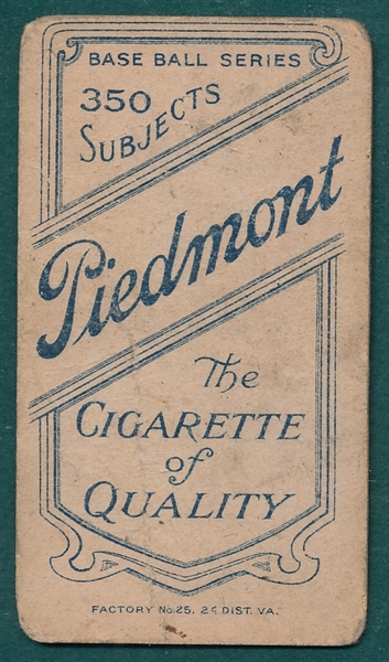 1909-1911 T206 Lentz Piedmont Cigarettes *Southern League*