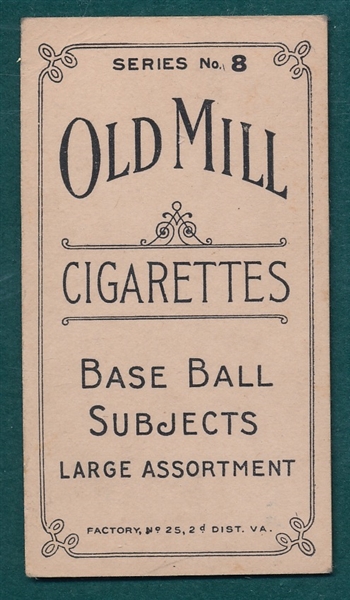 1910 T210-8 Allen, Mobile, Old Mill Cigarettes