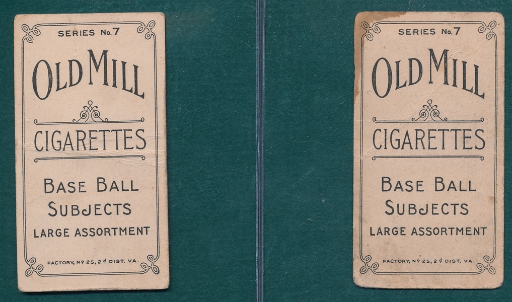 1910 T210-7 Dussault & Forgue, Lot of (2), Old Mill Cigarettes