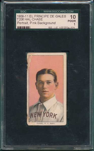 1909-1911 T206 Chase, Pink, El Principe De Gales Cigarettes SGC 10