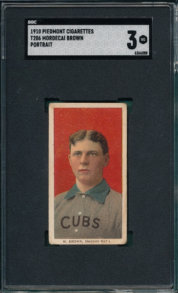 1909-1911 T206 Brown, Portrait, Piedmont Cigarettes SGC 3