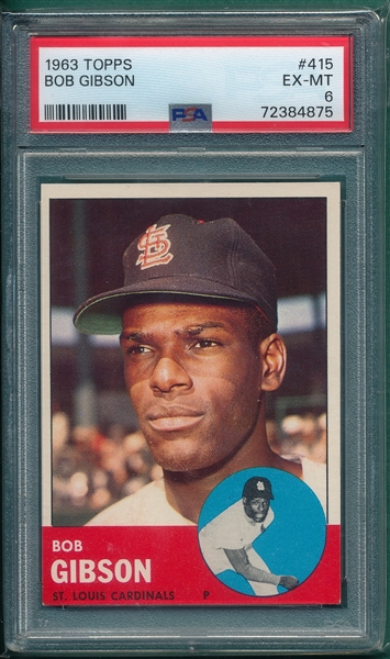 1963 Topps #415 Bob Gibson PSA 6