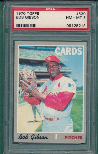 1970 Topps #530 Bob Gibson PSA 8