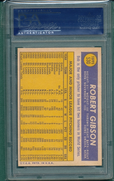 1970 Topps #530 Bob Gibson PSA 8