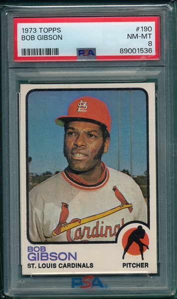 1973 Topps #190 Bob Gibson PSA 8