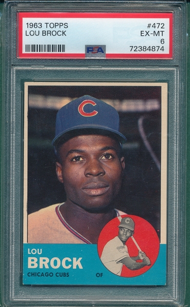 1963 Topps #472 Lou Brock PSA 6