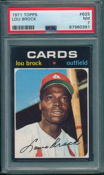 1971 Topps #625 Lou Brock PSA 7