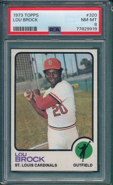 1973 Topps #320 Lou Brock PSA 8