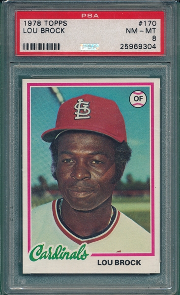 1978 Topps #10 Lou Brock PSA 8