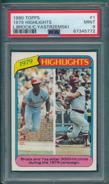 1980 Topps Lou Brock PSA 9