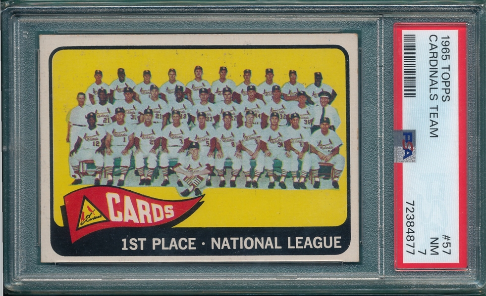 1965 Topps #57 Cardinals Team PSA 7