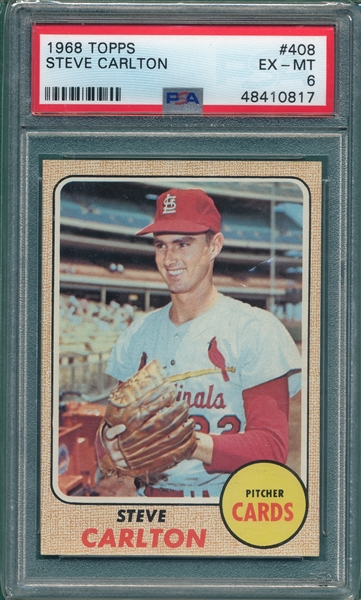 1968 Topps #408 Steve Carlton PSA 6