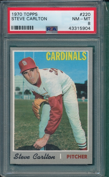 1970 Topps #408 Steve Carlton PSA 8