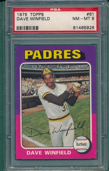 1975 Topps #61 Dave Winfield PSA 8