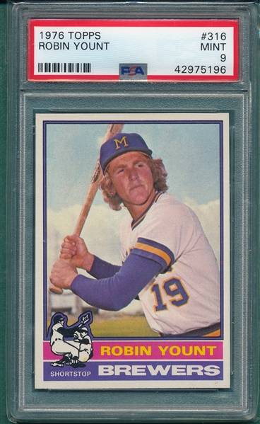 1976 Topps #316 Robin Yount PSA 9