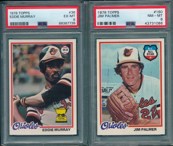 1978 Topps #160 Palmer & #36 Murray, Rookie, Lot of (2), PSA