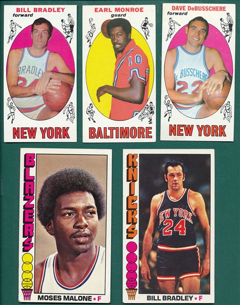 1969/76 Topps Basketball Lot of (9) W/ Reed & Havlicek