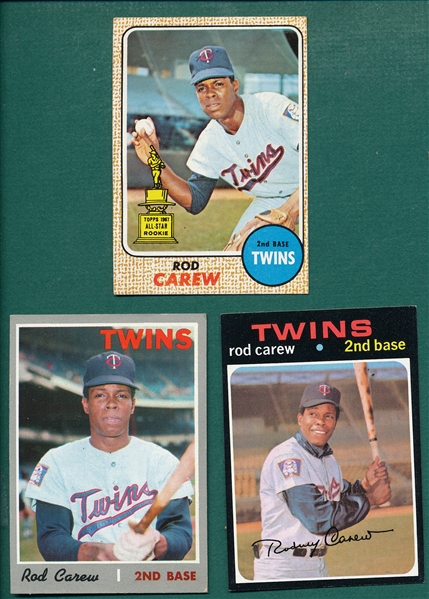 1968-71 Topps Rod Carew, Lot of (3)