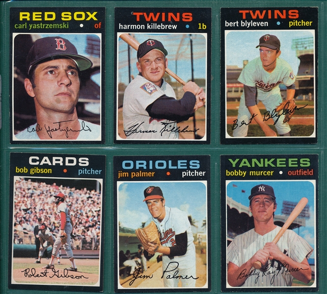 1971 Topps Lot of (6) W/ Yastrzemski