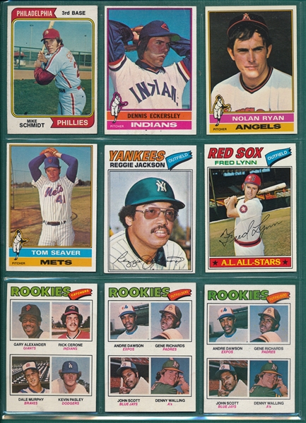 1974-77 Topps Lot of (9) W/ Rookies, Schmidt & Ryan