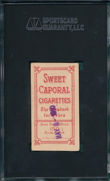 1909-1911 T206 Ty Cobb, Bat On, Sweet Caporal Cigarettes SGC Authentic