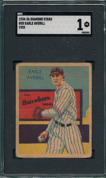 1934-36 Diamond Stars #35 Earle Averill SGC 1