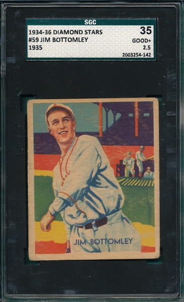 1934-36 Diamond Stars #59 Jim Bottomley, SGC 35