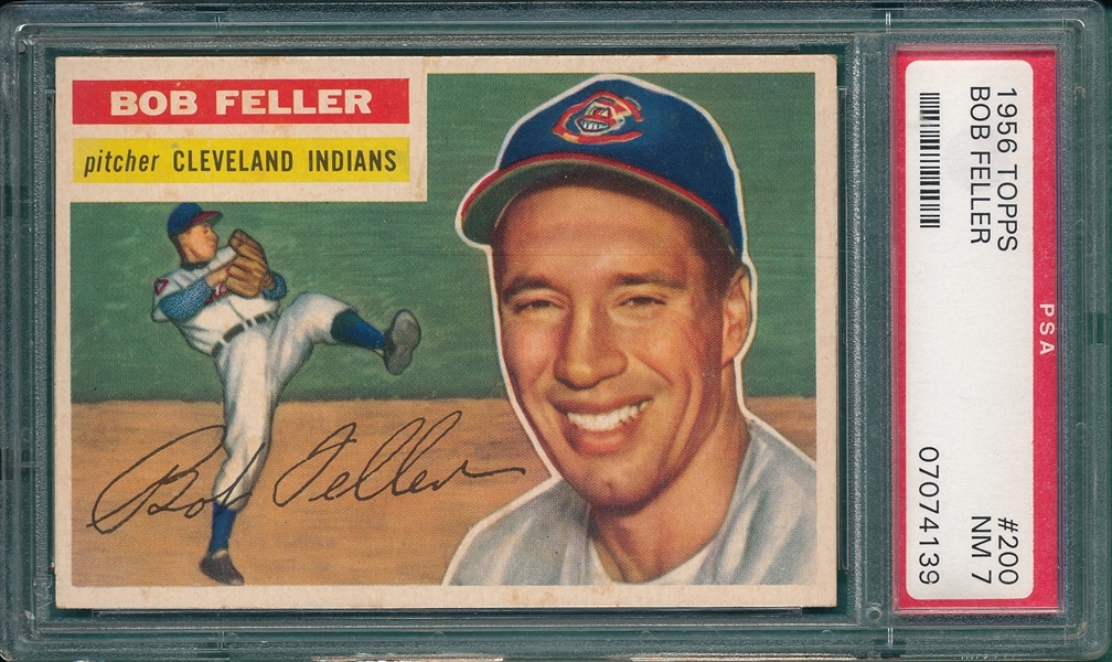 1956 Topps #200 Bob Feller PSA 7 *Gray*