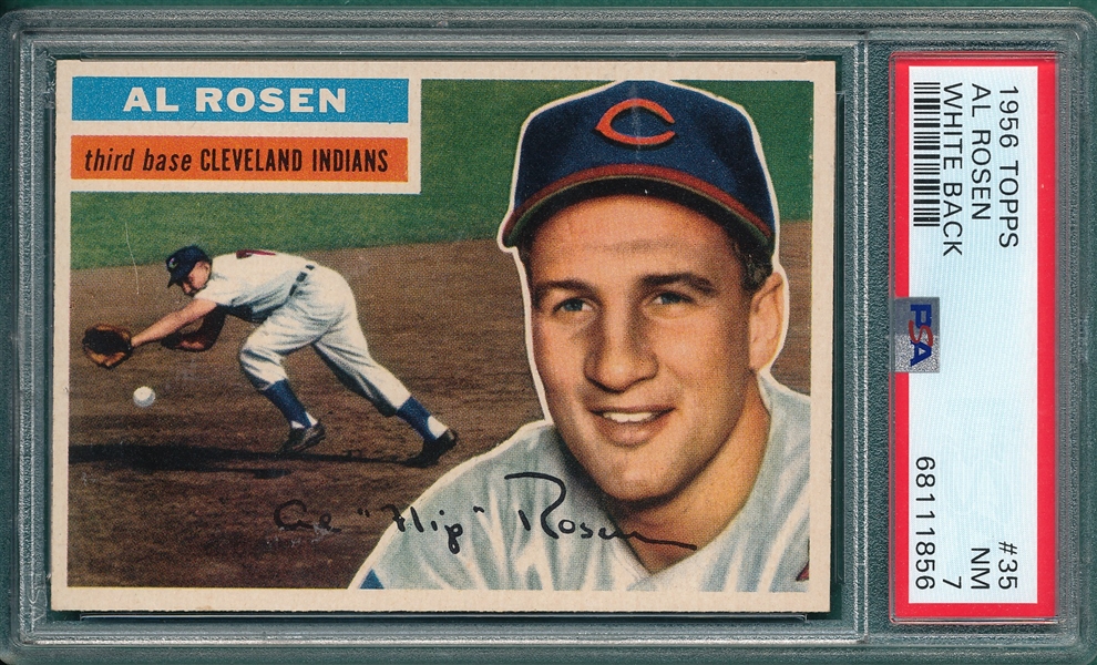 1956 Topps #35 Al Rosen PSA 7 *White*