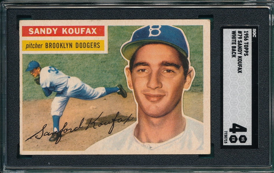 1956 Topps #79 Sandy Koufax SGC 4 *White*