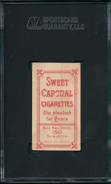 1909-1911 T206 Brown, Cubs On Shirt, Sweet Caporal Cigarettes SGC 2 *Fact 25*