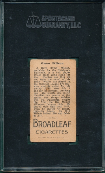 1912 T207 Wilson Broadleaf Cigarettes SGC 40