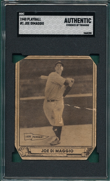 1940 Play Ball #1 Joe DiMaggio SGC Authentic