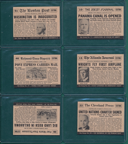 1954 Topps Scoops Lot of (6) W/ Coating