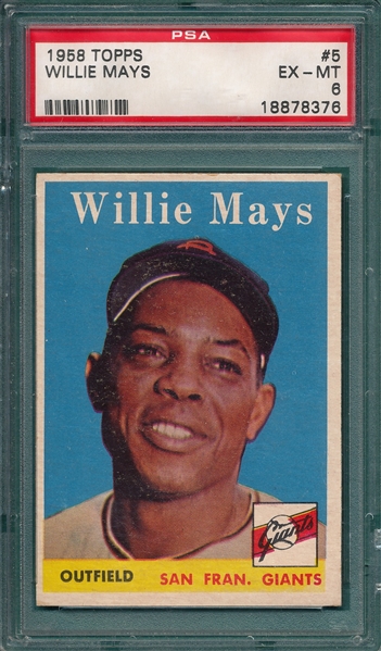 1958 Topps #5 Willie Mays PSA 6