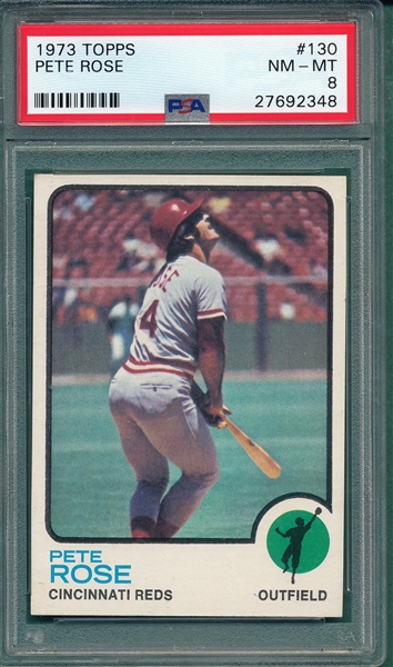 1973 Topps #130 Pete Rose PSA 8