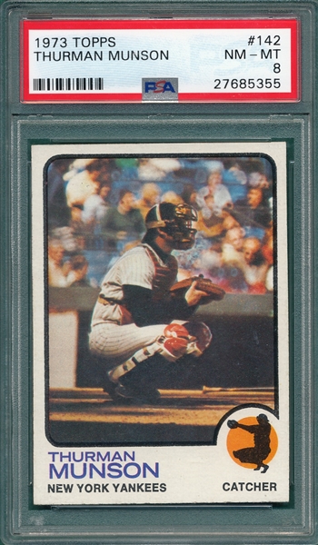 1973 Topps #142 Thurman Munson PSA 8