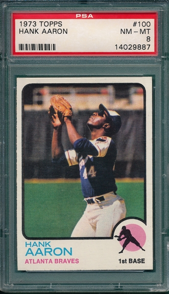 1973 Topps #100 Hank Aaron PSA 8