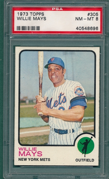 1973 Topps #305 Willie Mays PSA 8